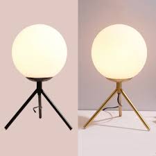 4.7 out of 5 stars 30. Black Gold Tripod Table Lamp Modern Style White Glass 1 Bulb Desk Lamp For Bedside Beautifulhalo Com
