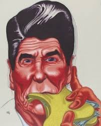 Peter Saul “Ronald Reagan” 1984 Acrylic, colored pencil, and ink