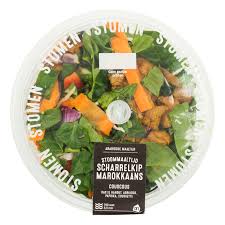 Meng alles goed door elkaar en zet de salade (afgedekt met een deksel of plasticfolie) ten minste een uur in de koelkast. Ah Stoommaaltijd Marokkaanse Kip Couscous