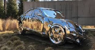 Mirrored Car Sculptures Mercedes Benz S550 Art Cars Car