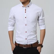 2016 New Fashion Casual Men Shirt Long Sleeve Trend Slim Fit Men Solid Color High Quality Mens Mens Shirt Dress Casual Shirts For Men Casual Long Sleeve Shirts