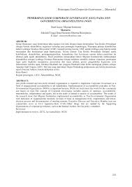 Good governance menjalankan disiplin anggaran serta penciptaan legal dan political framework bagi tumbuhnya aktifitas usaha. Pdf Penerapan Good Corporate Governance Gcg Pada Nongovernmental Organizations Ngo