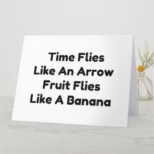 Time Flies Like An Arrow Fruit Flies Like A Banana Quote Fruit Flies Thank You Card Thank You Cards Fruit Flies Printing Double Sided