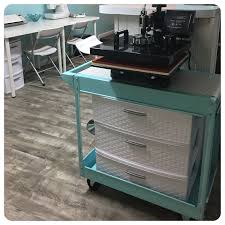Craft Room Heat Press Cart Firmly Swing Away This Was A Cart Makeover Was Red And Painted This Much Pret Craft Room Organization Craft Room Room Organization