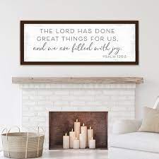 The Lord Has Done Great Things For Us Psalm 126 3 Etsy Christian Room Decor Bible Verse Wall Decor Family Room Walls