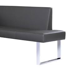48 x 64 x 33.5h. Free Shipping Armen Living Amanda Contemporary Nook Corner Dining Bench In Gray Faux Leather And Chrome Finish Lcamcogrsf