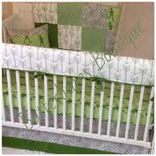 Crib Bedding Set Green And Khaki Neverland By Butterbeansboutique Crib Bedding Boy Crib Bedding Sets Cribs
