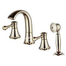 Wall mounted thermostatic bath faucet solid brass polished chrome matte black. Bathtub Faucet Hand Shower Spray Polished Brass Gold 2 Handle Luxury