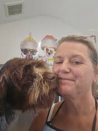 Sheryl is starting her week off with some snuggles in the spa today! 🐶 We  just love that our groomers take the time to make sure each spa guest is as  comfortable