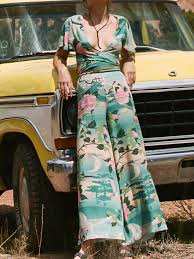 Spell The Gypsy Nightingale Wide Leg Pants Green Southern Hippie