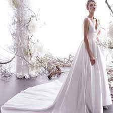 Weitere ideen zu hochzeitskleid, hochzeit, brautkleid schlicht. Schlicht Ivory Creme Brautkleider Hochzeitskleider 2019 A Linie V Ausschnitt Armellos Ruckenfreies Kathedrale Schleppe