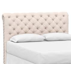 White faux leather tufted headboard upholstered headboard with | etsy. Chesterfield Tufted Upholstered Headboard Pottery Barn