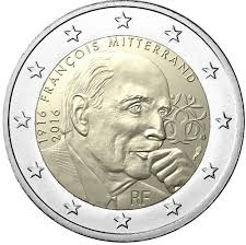 2 Euro Commemorative De 2016 France 100e Anniversaire De La Naissance Et Le 20e Anniversaire De La Mort De Francois Mitterrand Numismatique Monnaie Euro Et Piece De Monnaie Ancienne