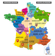 Régions, singular région ʁeʒjɔ̃), of which thirteen are located in metropolitan france (on the european continent). Avant Apres Decouvrez Les 13 Noms Des Nouvelles Regions De France France Geography Regions Of France France Map