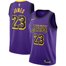Youth Los Angeles Lakers Lebron James Nike Purple 2018 19 Swingman Jersey City Edition Los Angeles Lakers Lebron James Lakers