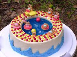 Teddy Bears In The Pool Children S Cakes Pool Cake Cake Swimming Cake