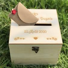 Cut on the inside line and cover the lid with fabric. Personalised Wooden Wedding Envelope Gift Card Box Invitation Card Diy Box Wedding Guest Memory Wishing Well Wooden Box Wedding Card Boxes Aliexpress