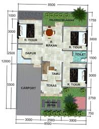 Denah 3 kamar tidur berhadapan. 20 Denah Rumah Minimalis 3 Kamar Tidur Rumahku Unik