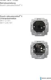 Betriebsanleitung Busch Jalousiecontrol Ii Unterputzeinsatze 6411 U U S Rev Pdf Free Download