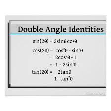 Trigonometry Poster Double Angle Identities Poster Zazzle Com Basic Math Math Formulas Trigonometry