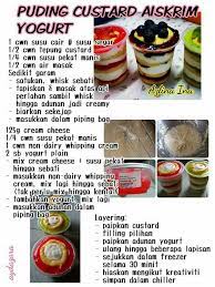 Apabila sudah siap nanti, bolehlah anda jamukan aiskrim buah yang fresh. Puding Custard Ice Cream Yogurt Bakery Desserts Pudding Desserts Cake Recipes