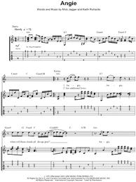 Play angie tabs using simple video lessons. The Rolling Stones Angie Guitar Tab In A Minor Download Print Sku Mn0063597