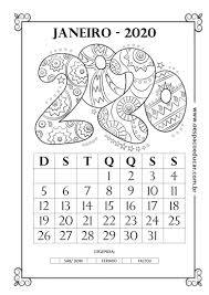 Calendario Para Educação Infantil Para Imprimir Calendarios 2020 Para Imprimir Espaco Educar Calendarios Infantis Abertura De Caderno Metodo Das 28 Palavras
