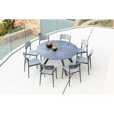 Round 8 seater cast aluminium garden furniture set with seat pads. Alexander Rose Rimini 8 Seat Round Dining Set