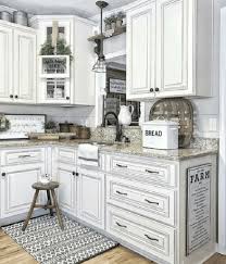 White with chocolate pen glaze; 25 Best Ever Antique White Kitchen Cabinets Diy Paint