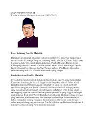 Tun dr mahathir mohamad was seeing leaving the prime minister's office at 5.45pm today. Latar Belakang Tun Dr Mahathir