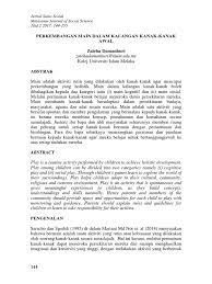 Maybe you would like to learn more about one of these? Journal Perkembangan Main Dalam Kalangan Kanak Kanak Awal