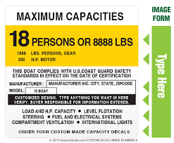 Maximum weight and/or number of people the boat can carry safely. Boat Maximum Capacities Decal 4x4 Type A White Garzonstudio Com
