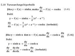 Turunan fungsi bentuk f(x) = u^n atau fungsi perpangkatan ini mulai dipelajari di sma kelas xi turunan pangkat bulat, pangkat pecahan dan turunan bentuk akar, silahkan kuasai cara mudahnya. 5 10 Turunan Fungsi Hiperbolik Ppt Download