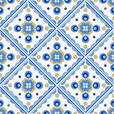 Patterned tiles on the floor are a great way to inject your personal style and creative flair to your space and makes the floor the hero of the space. Traditional Portugal Lisbon Azulejo Ceramic Tiles Vector Illustration Yellow Blue And White Colors Four Floor Tiles Set Seamless Vector Pattern Royalty Free Cliparts Vectors And Stock Illustration Image 124449489