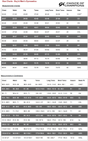 Gk Mens Gymnastics Size Chart