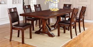 Products backed by a lifetime guarantee—shop online or call for a quote today! Warehouse M Adirondack 1287 44102 6x613 S 7 Piece Dining Table Set With Trestle Table Upholstered Side Chairs Pilgrim Furniture City Dining 7 Or More Piece Sets