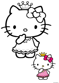 Coloriage Hello Kitty Princesse Dessin Princesse à imprimer