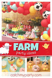 The darling fondant farm animal cupcake/muffin toppers the cute gingham print, cow print and… farm animal party farm animal birthday barnyard party farm birthday farm party petting zoo birthday party 3 year old birthday party birthday party themes birthday banners Animals Birthday Alonso S Farm Animals 1st Birthday Party Catch My Party Farm Animals Birthday Party Farm Themed Birthday Party Farm Theme Birthday