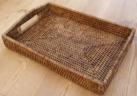 99,95 € teak wood shelving jerbas. Rectangle Rattan Tray With Handles The Tablecloth Company
