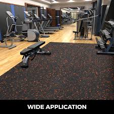 Rubber flooring is a great option for gyms because it can withstand a lot of weight and won't get then, add 1 tablespoon (15 ml) to 1⁄4 cup (59 ml) of a neutral ph floor cleaner or dish soap, depending on how large your use the scrubber to clean your rubber gym floor daily or weekly. Rubber Floor Mats Gym Fitness Flooring Rolls 3 6 X15 3 8mm Red Speckl Vevor Us