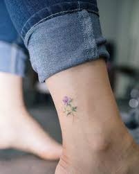 Small Rose Of Sharon Tattoo Inked On The Right Outer Ankle Tattoos Violet Tattoo Flower Tattoo On Ankle