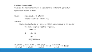 The molar mass of naoh is 40.00 g/mol. Quantitative Expressions Of The Concentration Of Solutions
