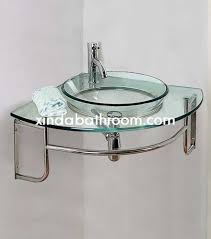 Extra strong 1/2 thick tempered glass. Vessel Sink Vanity Glass Vanity Glass Sink Vanity With Tempered Glass And Cheap Price Glass Vanity Vanity Sink Corner Bathroom Vanity