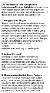 Perhatikan teks iklan berikut ini! Slogan Iklan Terkenal Sketsa