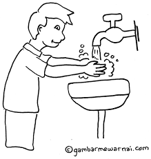 Manfaat cuci tangan ternyata ampuh mencegah aneka penyakit ringan maupun serius, antara lain anda dapat meminimalkan risiko gangguan sistem pernapasan dengan cara mencuci tangan. Gambar Mewarnai Kartun Mencuci Tangan Sketsa