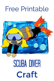 Girl Scuba Diving Craft With Free Template Mama Likes This In 2020 Scuba Diver Craft Under The Sea Crafts Scuba