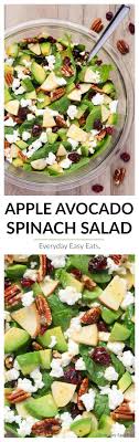 Apple Avocado Spinach Salad Easy Healthy And Ready In Just 10 Minutes Recipe At Everydayeasyeats Com Avocado Spinach Salad Delicious Salads Healthy