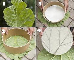 Pas Japonais A Faire Soi Meme Moulage Feuille De Rhubarbe Amenagement Jardin Feuille De Rhubarbe Bricolage En Beton