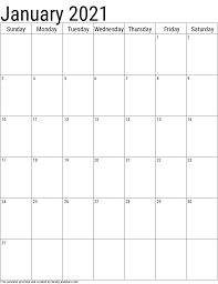 We do not stand still and try to bring a little more order to this world: 2021 January Calendars Handy Calendars