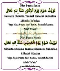 Check spelling or type a new query. Niat Puasa Senin Kamis Arab Latin Dan Artinya Fathulghofur Com